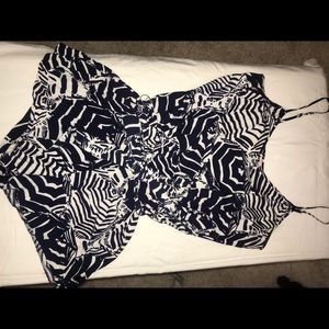 Lilly Pulitzer Romper in Navy/White Zebra Pattern